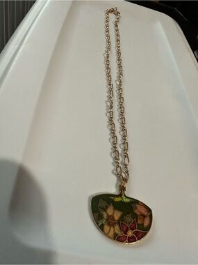 Vintage cloisonné pendant necklace